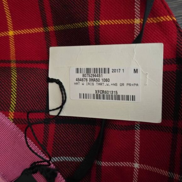 Gucci Tartan Red Wool/Embroidered Stylized Rain/Bucket Hat, NWT, Medium - Picture 9 of 11